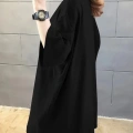 Baskılı Oversize Bisiklet Yaka T-shirt - Siyah