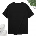Baskılı Oversize Bisiklet Yaka T-shirt - Siyah