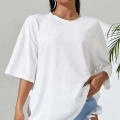 Baskılı Oversize T-Shirt - Beyaz -