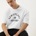 Baskılı Oversize T-shirt - Beyaz -