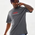 Baskılı Oversize T-Shirt - Füme -
