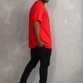 Baskılı Oversize T-Shirt - Kırmızı -