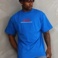 Baskılı Oversize T-Shirt - Mavi -