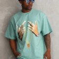 Baskılı Oversize T-Shirt - Mint Yeşili