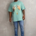Baskılı Oversize T-Shirt - Mint Yeşili