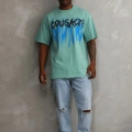 Baskılı Oversize T-Shirt - Mint Yeşili