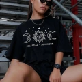 Baskılı Oversize T-Shirt - Siyah -