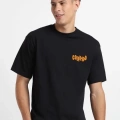 Baskılı Oversize T-shirt - Siyah -