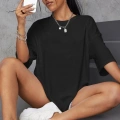 Baskılı Oversize T-Shirt - Siyah -