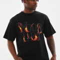 Baskılı Oversize T-Shirt - Siyah -
