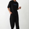 Baskılı Oversize T-Shirt - Siyah -