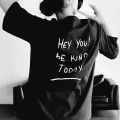 Baskılı Oversize T-Shirt - Siyah -