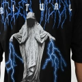 Baskılı Oversize T-Shirt - Siyah -