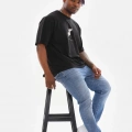Baskılı Oversize T-Shirt - Siyah -