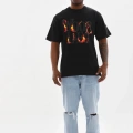 Baskılı Oversize T-Shirt - Siyah -