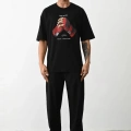 Baskılı Oversize T-Shirt - Siyah -