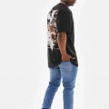 Baskılı Oversize T-Shirt - Siyah -