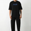 Baskılı Oversize T-Shirt - Siyah -