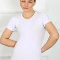 Bayan Kısa Kol Body Beyaz