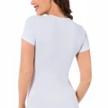 Bayan Kısa Kol Çıtçıtlı Body Beyaz