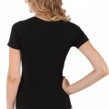 Bayan Kısa Kol Çıtçıtlı Body Siyah