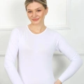 Bayan Uzun Kol Body Beyaz