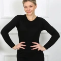 Bayan Uzun Kol Body Siyah