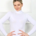 Bayan Uzun Kol Boğazlı Body Beyaz