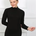 Bayan Uzun Kol Boğazlı Body Siyah