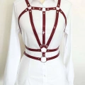 Beli Çift Sıralı Üçgen Deri Harness - 114