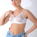 Beyaz Dantelli Toparlayıcı Sütyen - 506