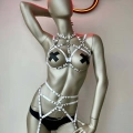 Beyaz Elastik Fantazi Jartiyer Harness