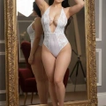 Beyaz Taşlı Bodysuit - 889