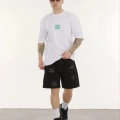 Bisiklet Yaka Baskılı Oversize T-Shirt - Beyaz