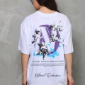 Bisiklet Yaka Baskılı Oversize T-Shirt - Beyaz