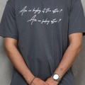 Bisiklet Yaka Baskılı Oversize T-Shirt - Füme