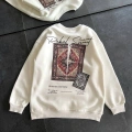 Bisiklet Yaka Baskılı SweatShirt - Beyaz