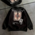 Bisiklet Yaka Baskılı SweatShirt - Siyah