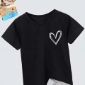 Bisiklet Yaka Baskılı T-Shirt - Siyah -