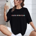 Bisiklet Yaka Baskılı T-shirt - Siyah