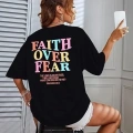Bisiklet Yaka Baskılı T-shirt - Siyah