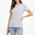 Bisiklet Yaka Tişört  Regular Kalıp Basic Pamuklu  Günlük Kullanım  T-shirt - Gri
