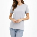 Bisiklet Yaka Tişört  Regular Kalıp Basic Pamuklu  Günlük Kullanım  T-shirt - Gri