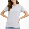 Bisiklet Yaka Tişört  Regular Kalıp Basic Pamuklu  Günlük Kullanım  T-shirt - Gri