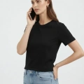Bisiklet Yaka Tişört Regular Kalıp Basic Pamuklu Günlük Kullanım T-shirt - Siyah