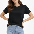 Bisiklet Yaka Tişört Regular Kalıp Basic Pamuklu Günlük Kullanım T-shirt - Siyah