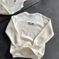 Bisiklet Yaka Üç İplik Baskılı Oversize SweatShirt - Beyaz