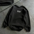 Bisiklet Yaka Üç İplik Baskılı Oversize SweatShirt - Siyah