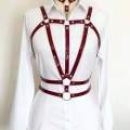 Boyundan Bağlamalı Çift Sıralı Üçgen Deri Harness - 115
