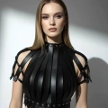 Crop Büstiyer Harness, Deri Göğüs Harness, Gömlek Üzeri Harness - 1257